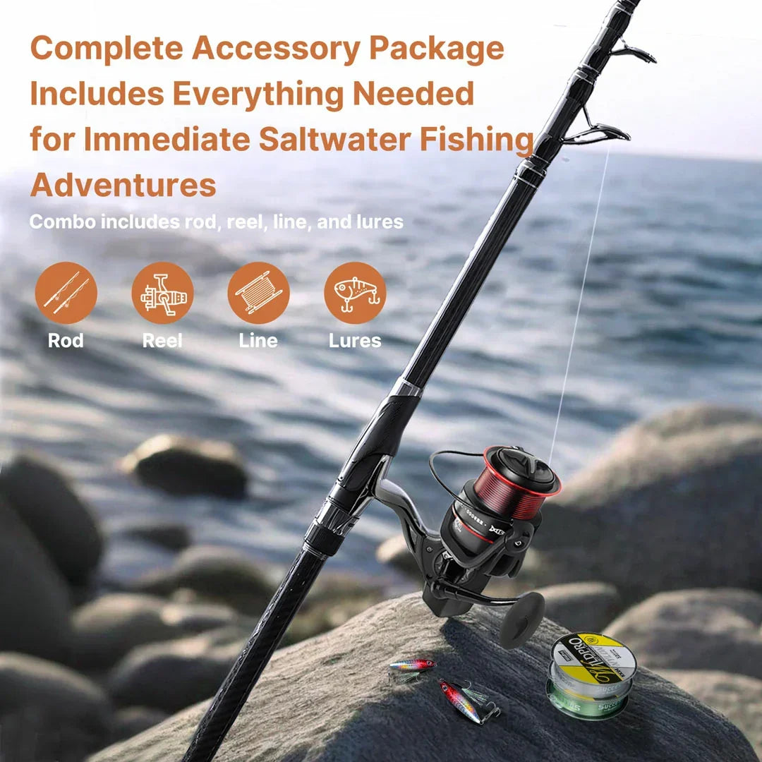 Cana de pesca em fibra de carbono com design telescópico - Lamylie