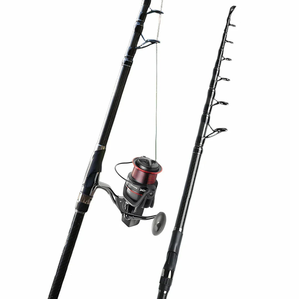 Cana de pesca em fibra de carbono com design telescópico - Lamylie