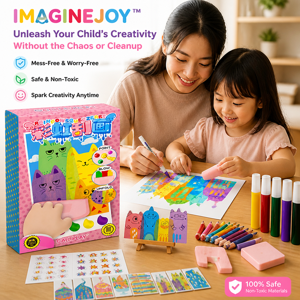 ImagineJoy — اضغط واكشط واكشف عن فن قوس قزح دون فوضى على الطاولة | متعة بلا شاشة - Lamylie