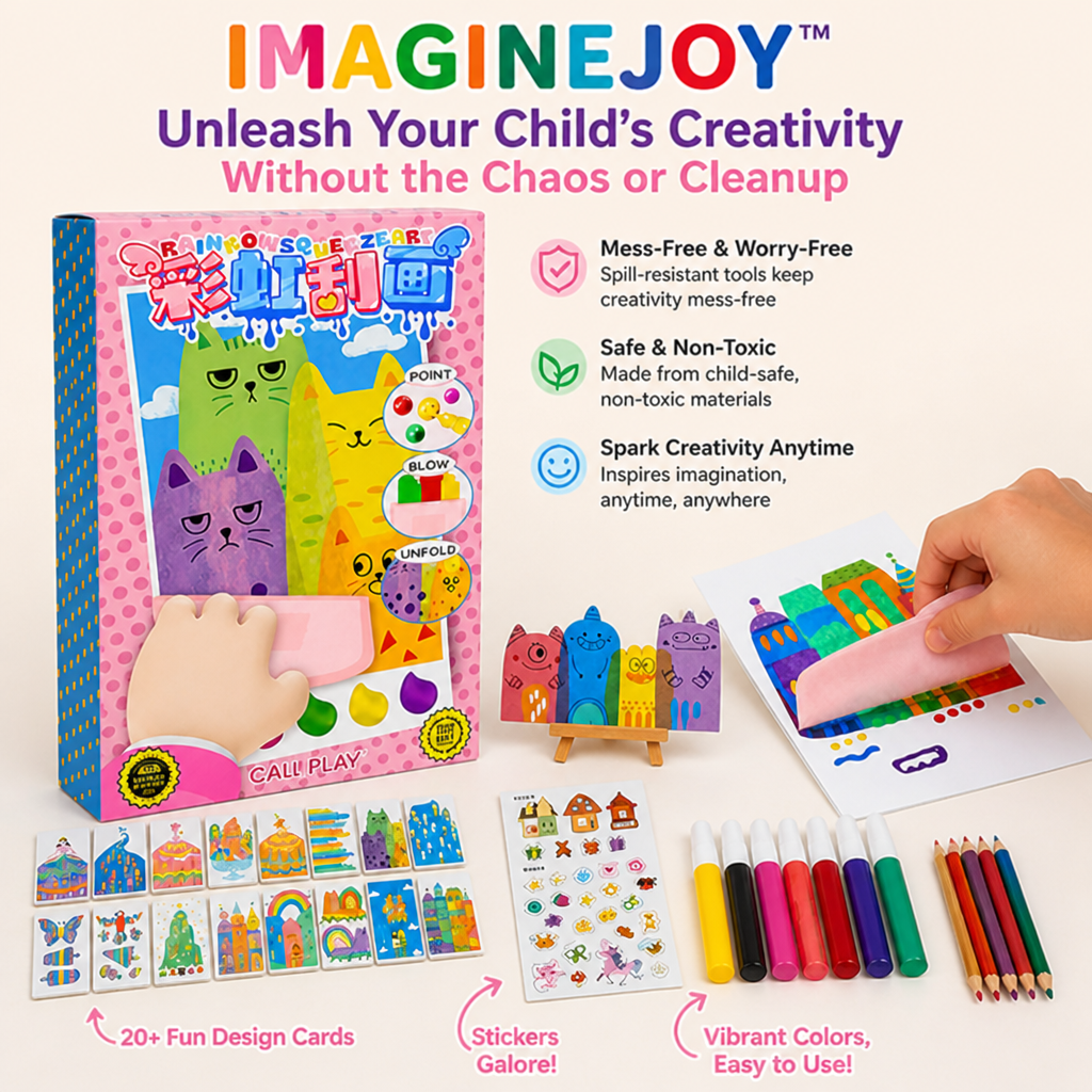 ImagineJoy — اضغط واكشط واكشف عن فن قوس قزح دون فوضى على الطاولة | متعة بلا شاشة - Lamylie