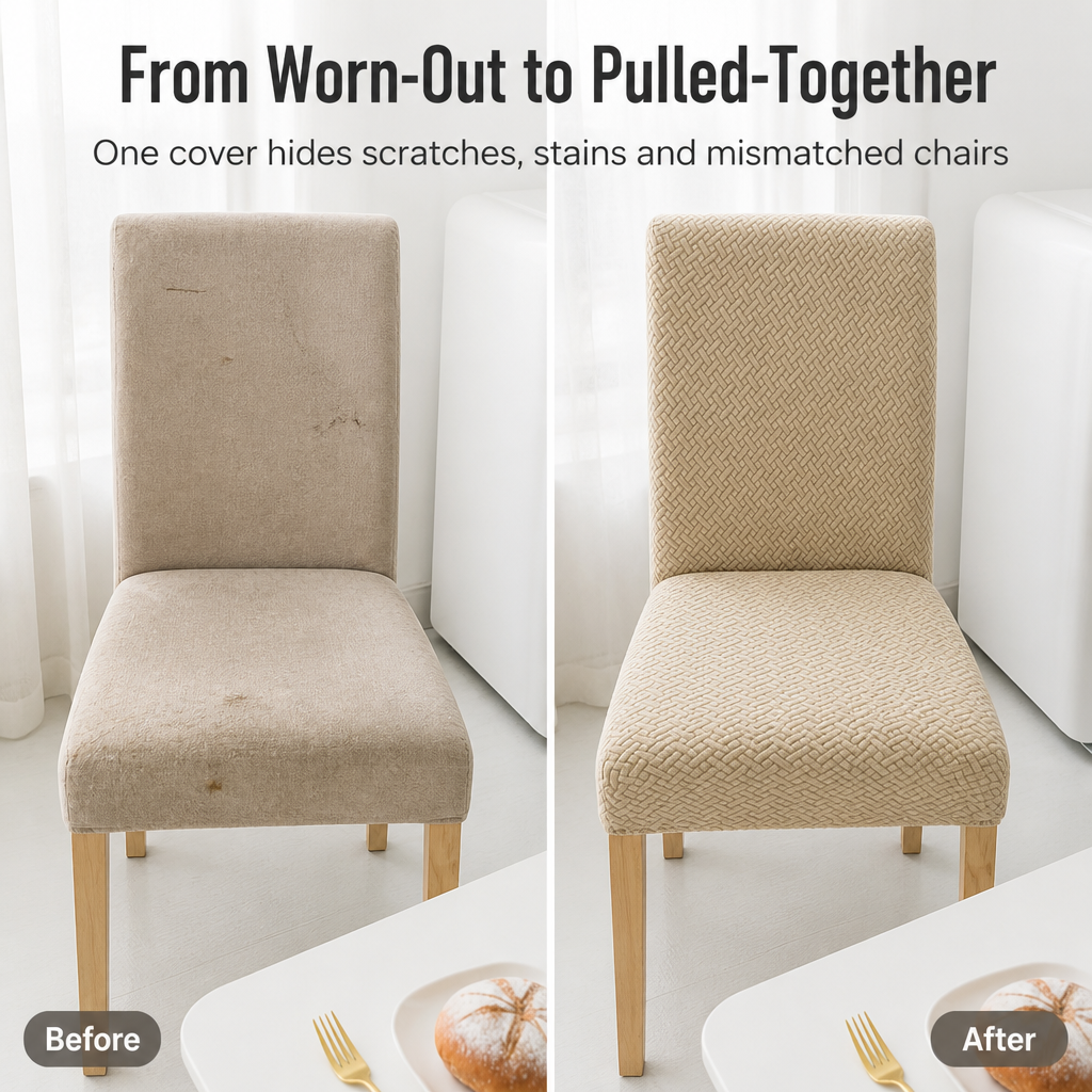 LuxoraFit — Recouvrez vos chaises de salle à manger fatiguées avec un style anti-taches qui reste bien en place - Lamylie