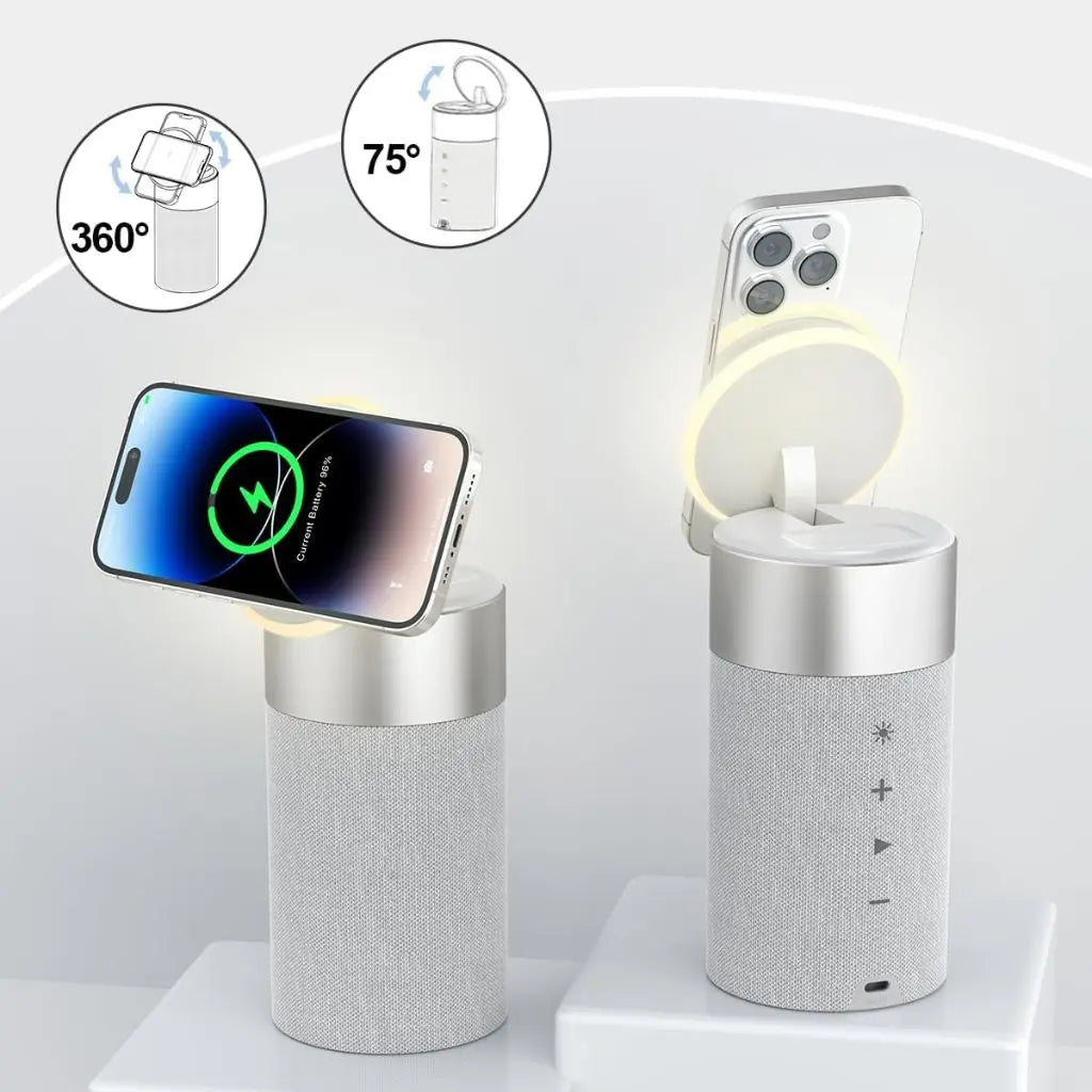 Wireless Speaker with Charging Function | 3-in-1 Bluetooth Speaker, MagSafe Power Bank & Ambient Lighting - Lamylie