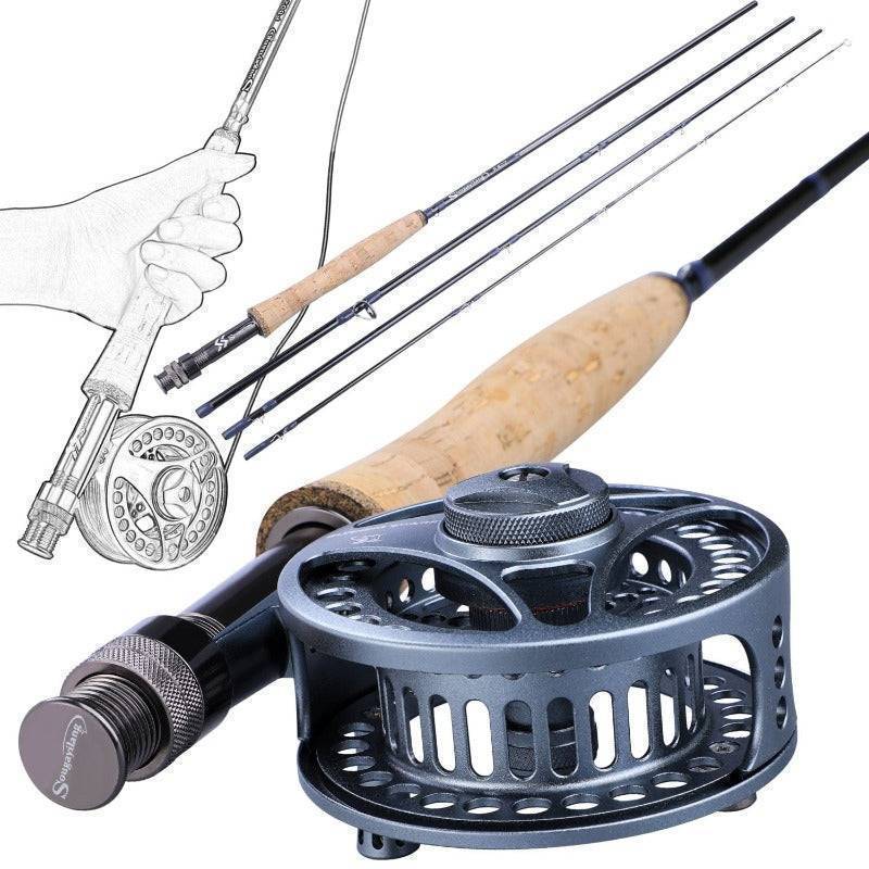 Conjunto leve de cana e carreto de pesca para pesca com mosca - Lamylie