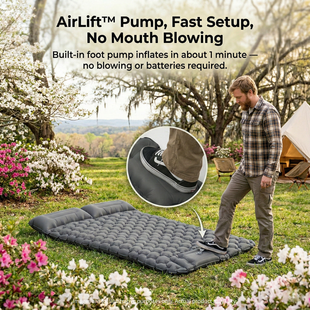 Lightweight Air Mattress for Camping - Quick Inflate Design - Lamylie