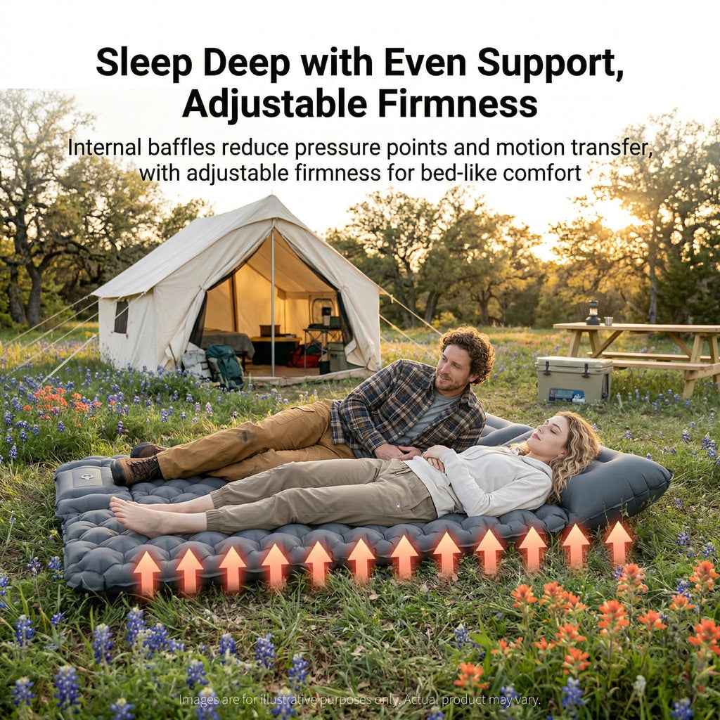 Lightweight Air Mattress for Camping - Quick Inflate Design - Lamylie