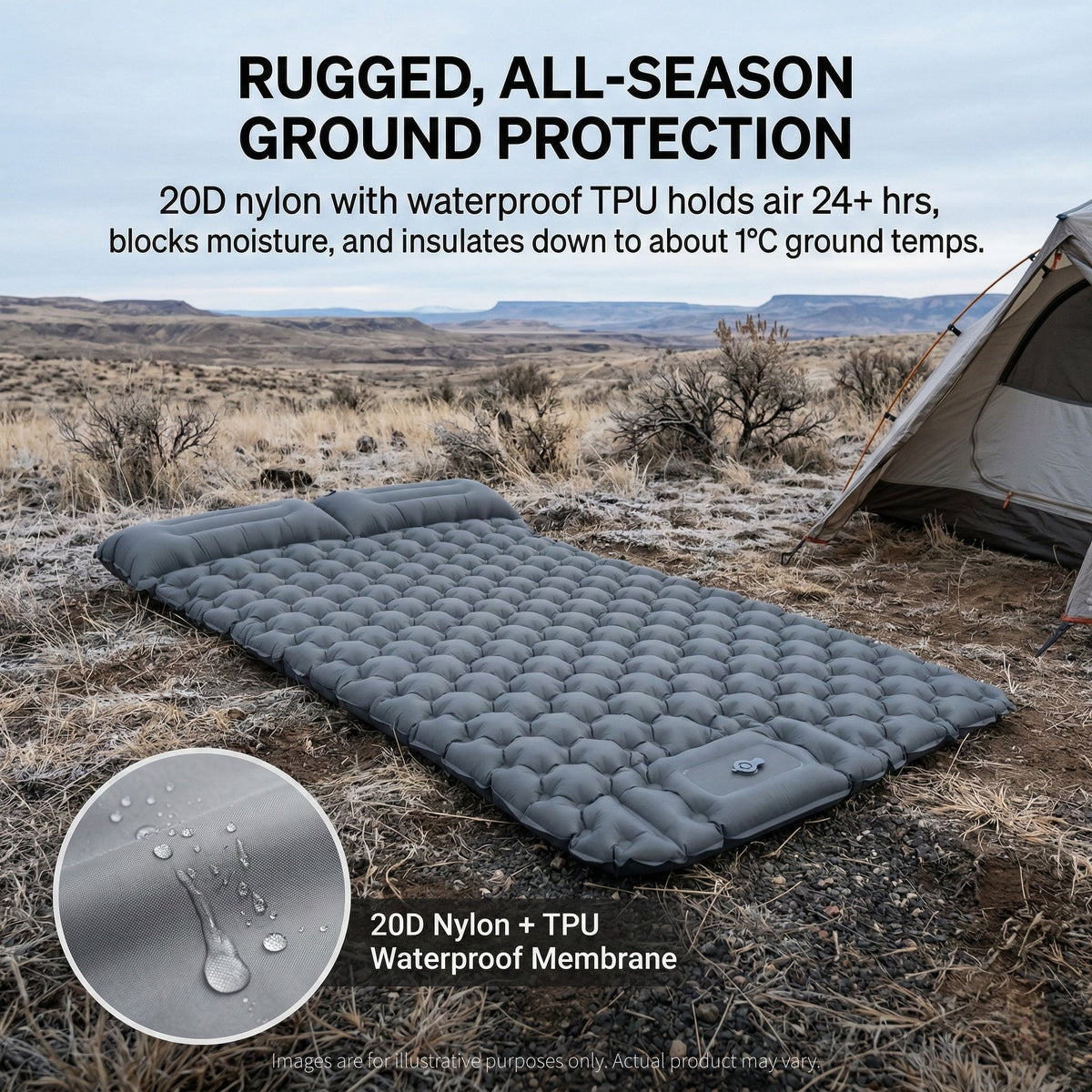 Lightweight Air Mattress for Camping - Quick Inflate Design - Lamylie