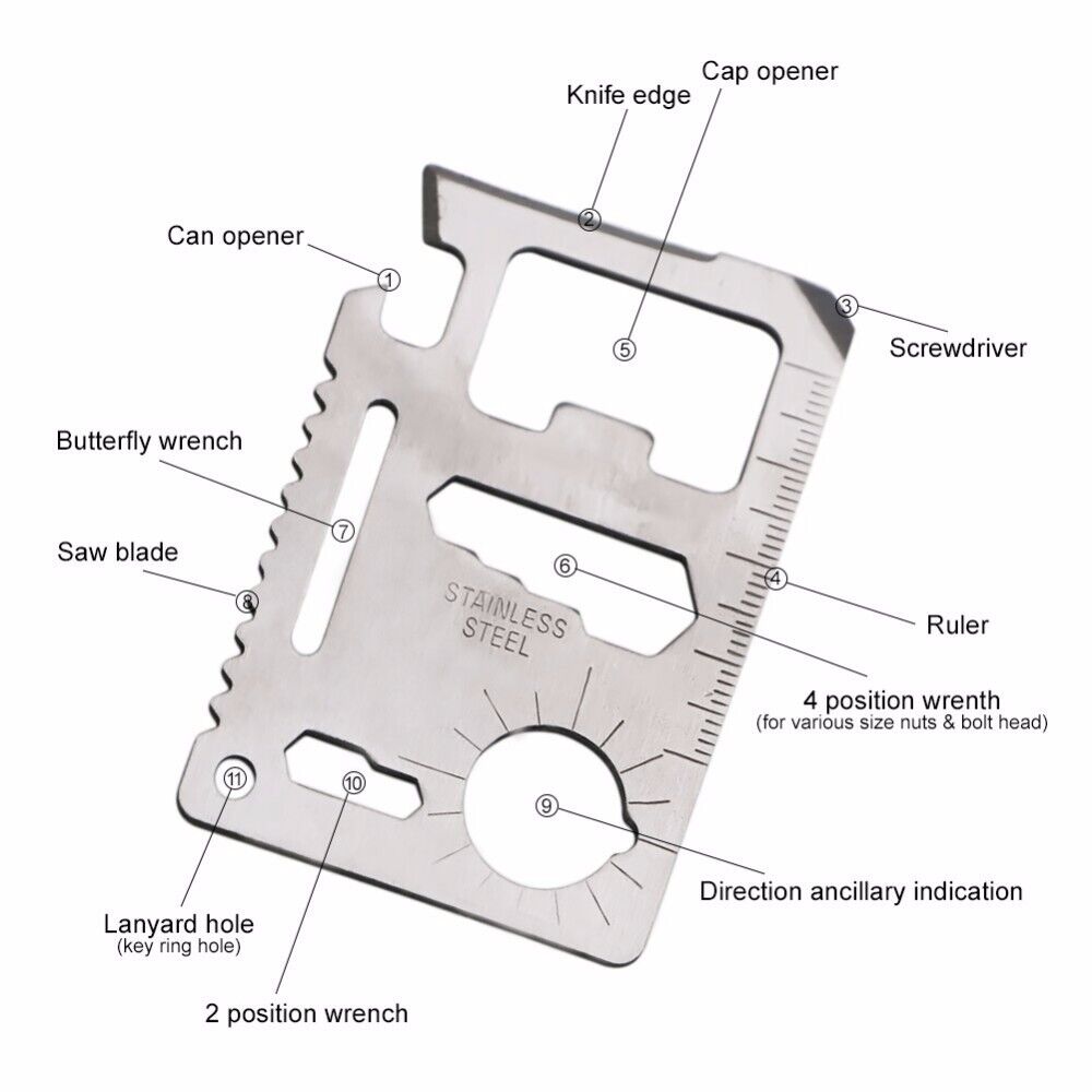 Multi-Tool Credit Card Survival Tool with 11 Functions - Lamylie