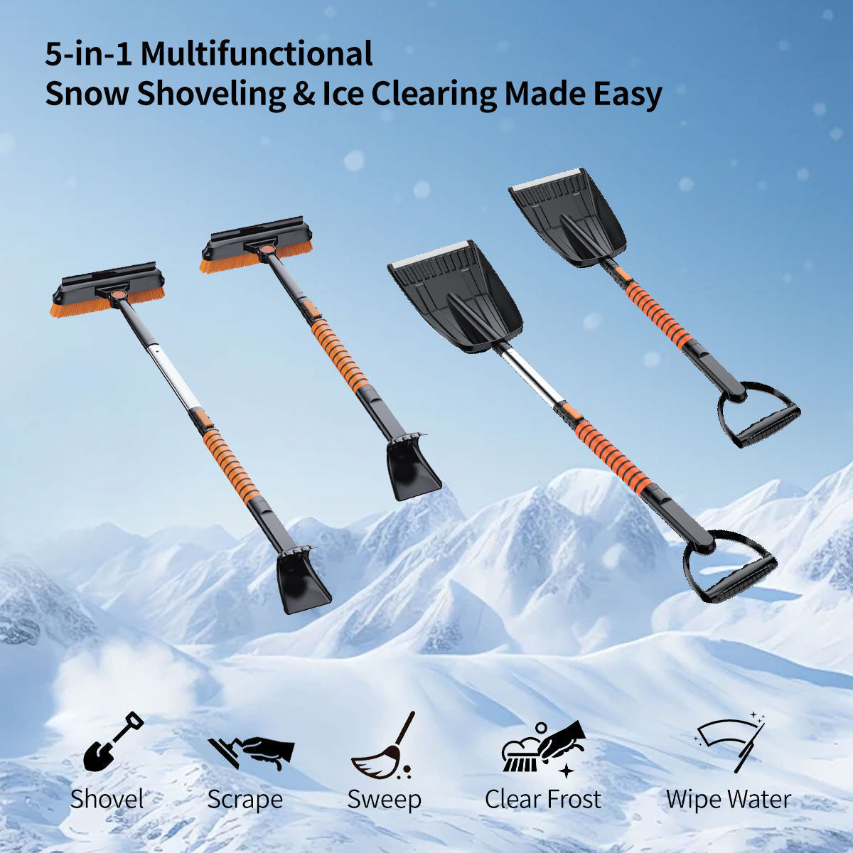 Pelle à neige multifonction et grattoir à glace pour voitures – Lamylie