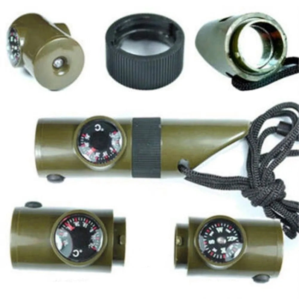 Multi-tool Survival Whistle with 7 Functions for Emergency Use - Lamylie