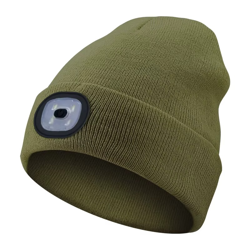 LED Beanie Hat with USB Rechargeable Light for Outdoor Use - Lamylie