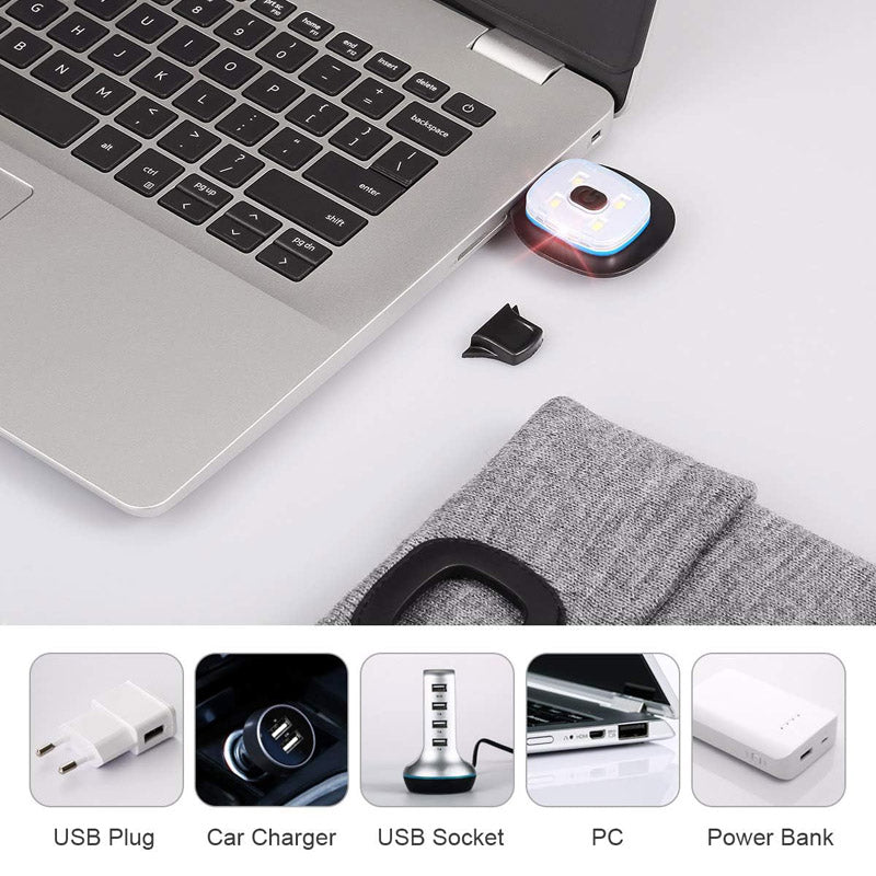 Căciulă LED cu lumină reîncărcabilă prin USB pentru utilizare în aer liber - Lamylie
