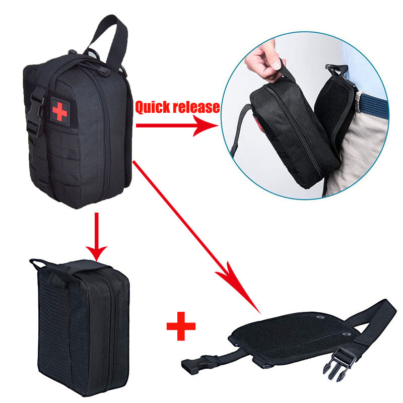 Medical Pouch for First Aid and Trauma with Rip Away MOLLE System - Lamylie