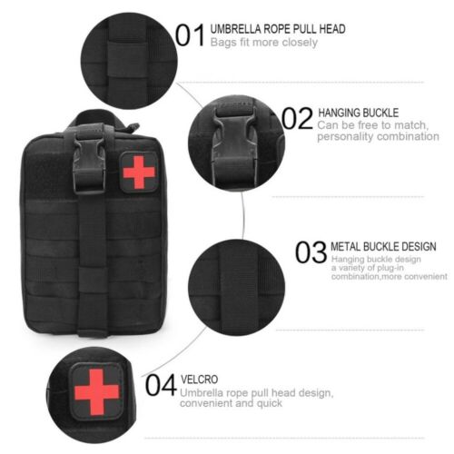 Medical Pouch for First Aid and Trauma with Rip Away MOLLE System - Lamylie