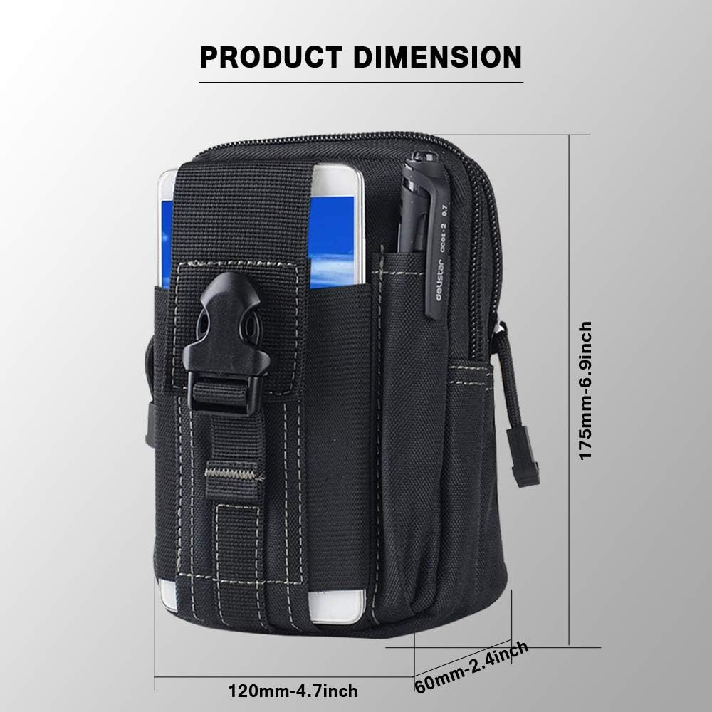 Military Utility Bag - EDC Belt Pouch with MOLLE System - Lamylie