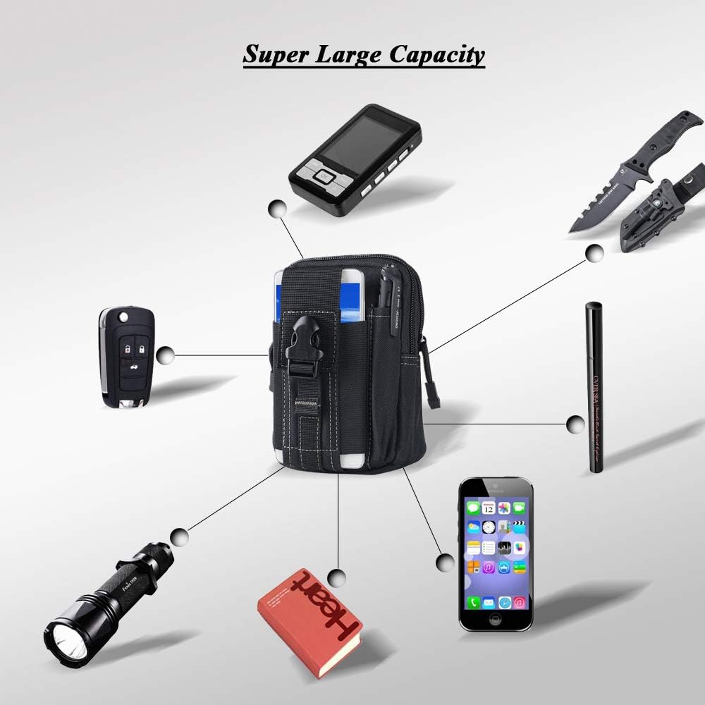 Military Utility Bag - EDC Belt Pouch with MOLLE System - Lamylie