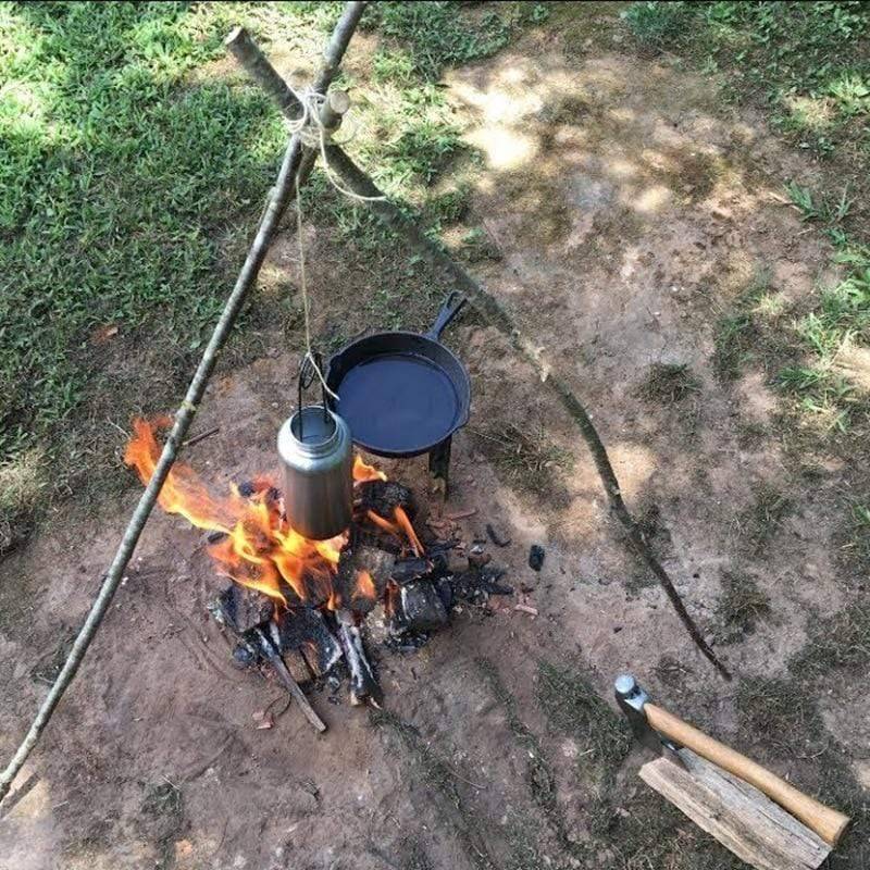 Bushcraft-vattenflaska med bred öppning - rostfritt stål - Lamylie