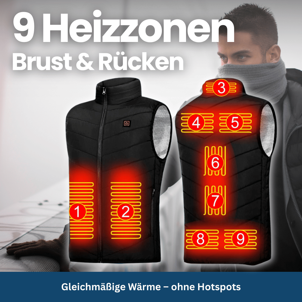 Gilet riscaldato con 9 zone di riscaldamento per il comfort del busto - Lamylie
