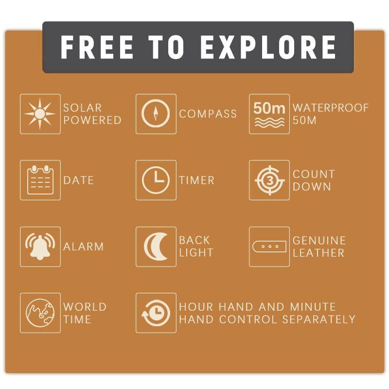 Outdoor Expedition Watch with Digital Solar Compass - Lamylie