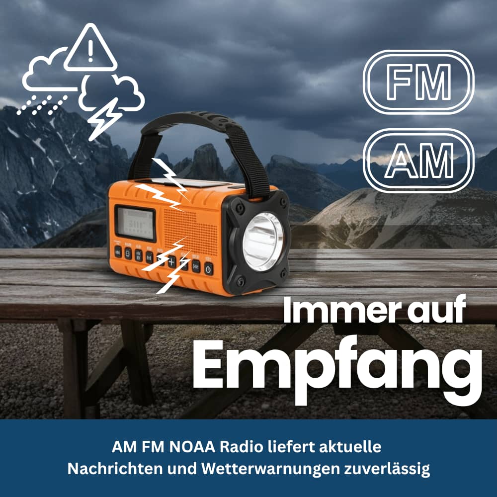 Crank-Powered Emergency Radio and Solar Flashlight - Lamylie