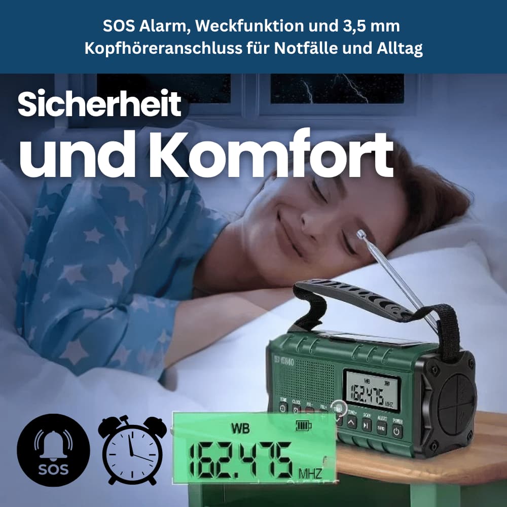 Crank-Powered Emergency Radio and Solar Flashlight - Lamylie
