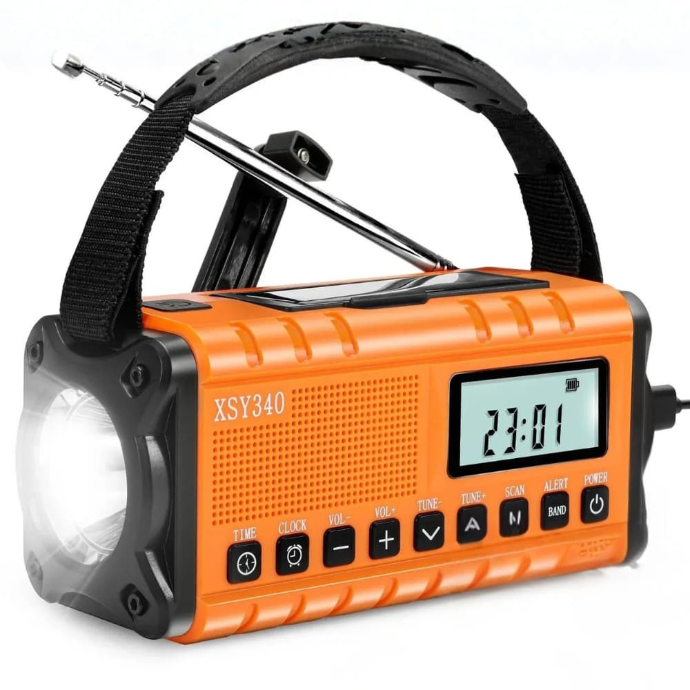 Crank-Powered Emergency Radio and Solar Flashlight - Lamylie