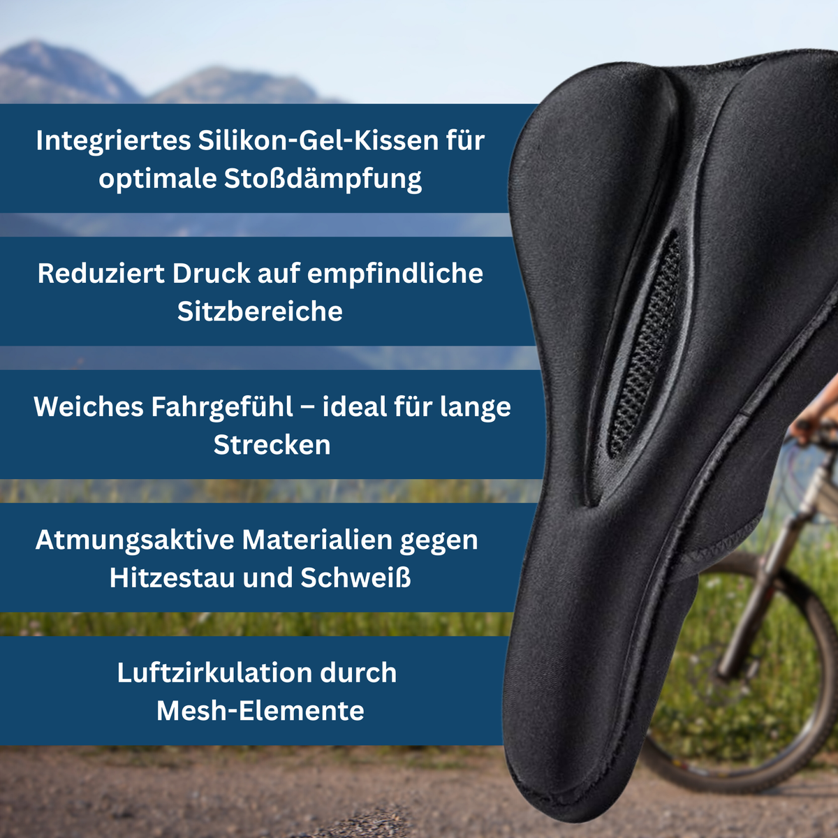 Komfortabelt cykelsæde med ergonomisk støtte - Lamylie