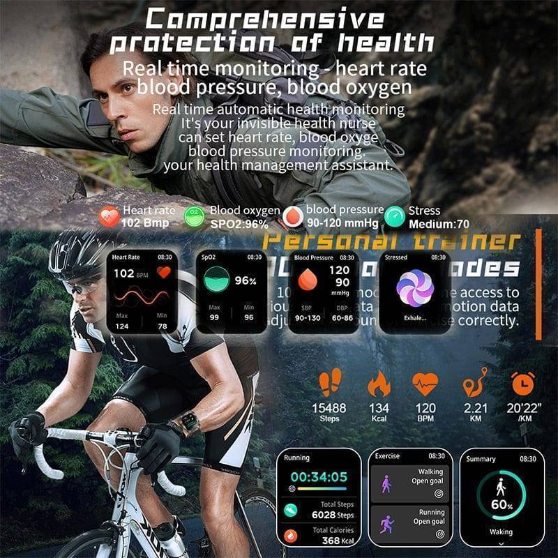 Robuste Smartwatch mit verlängerter Akkulaufzeit und Aktivitätsüberwachung - Lamylie