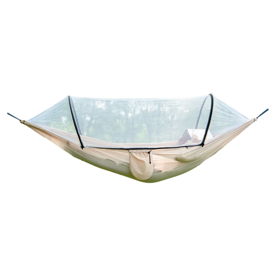 Rede de descanso para campismo com mosquiteiro integrado – Design portátil - Lamylie