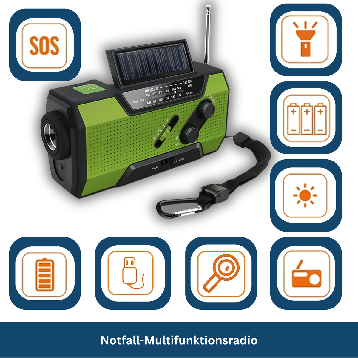 Emergency Radio with Solar and Hand Crank Power - Lamylie