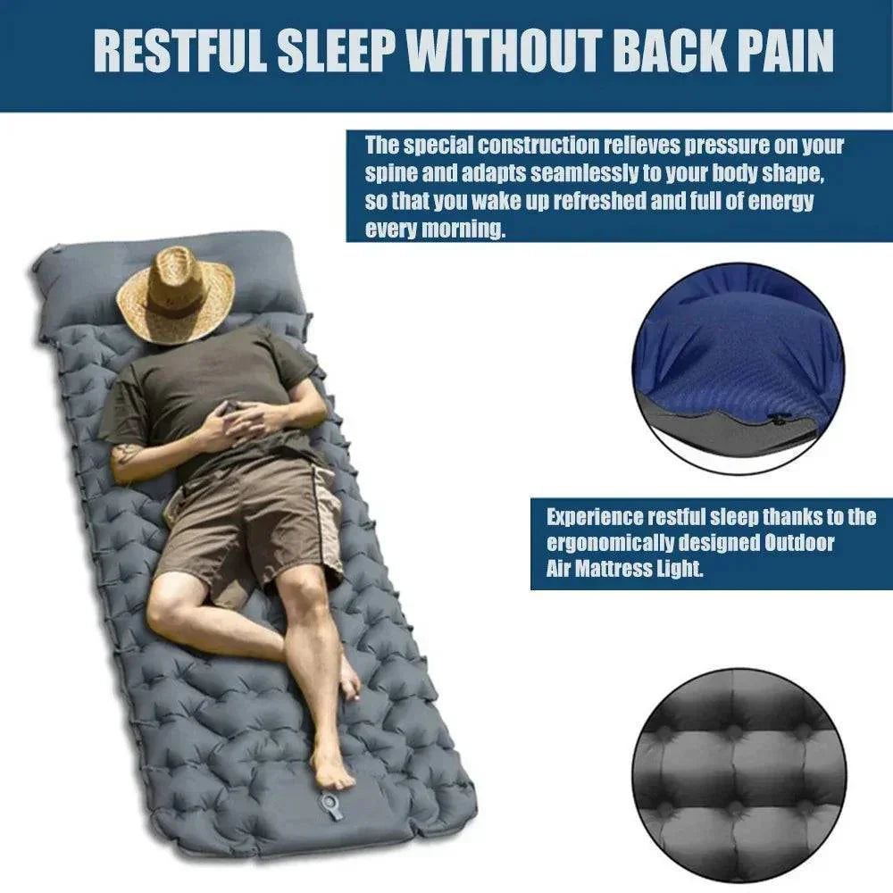 Inflatable Camping Mattress with Integrated Pump – Ultralight Design - Lamylie