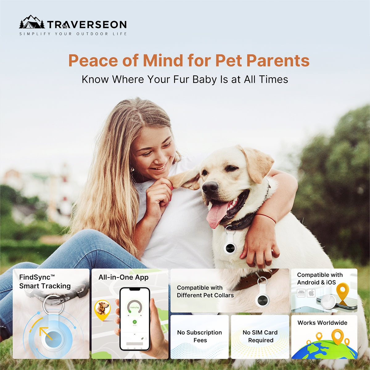 Tracker GPS per animali domestici - Dispositivo intelligente per la localizzazione - Lamylie
