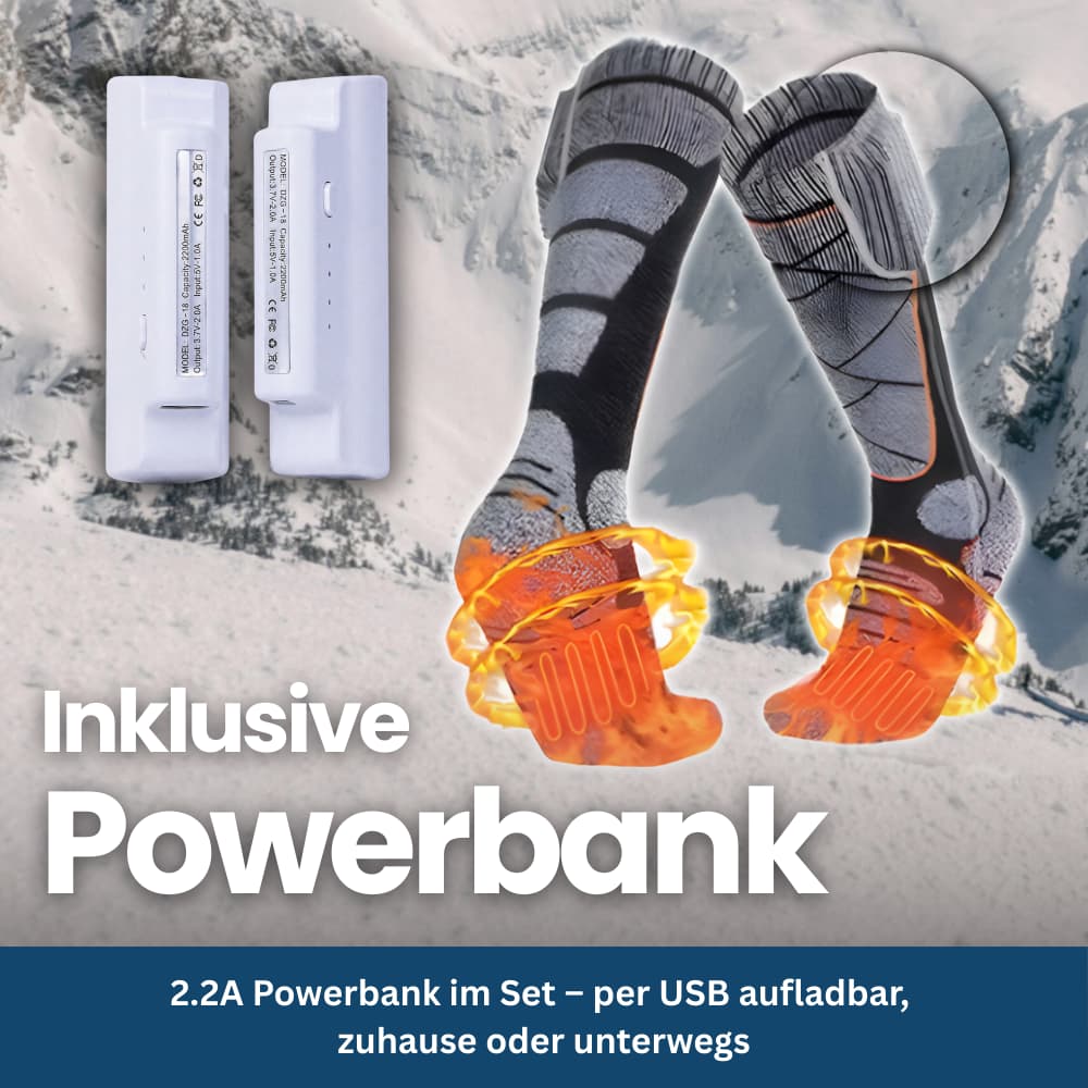 Elektriske varmesokker med genopladelig powerbank - Lamylie