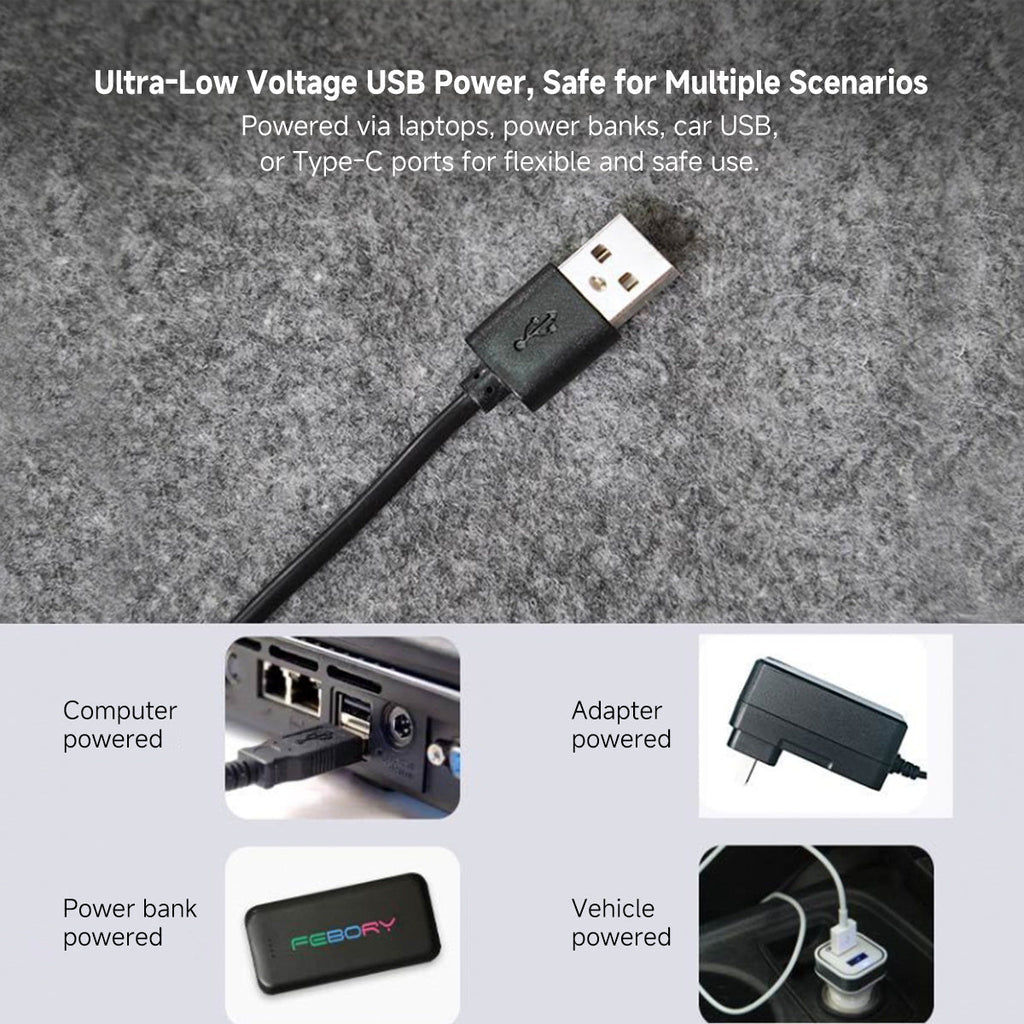 Elektrisk filt med 3-zonsvärme och snabb uppvärmning via USB - Lamylie