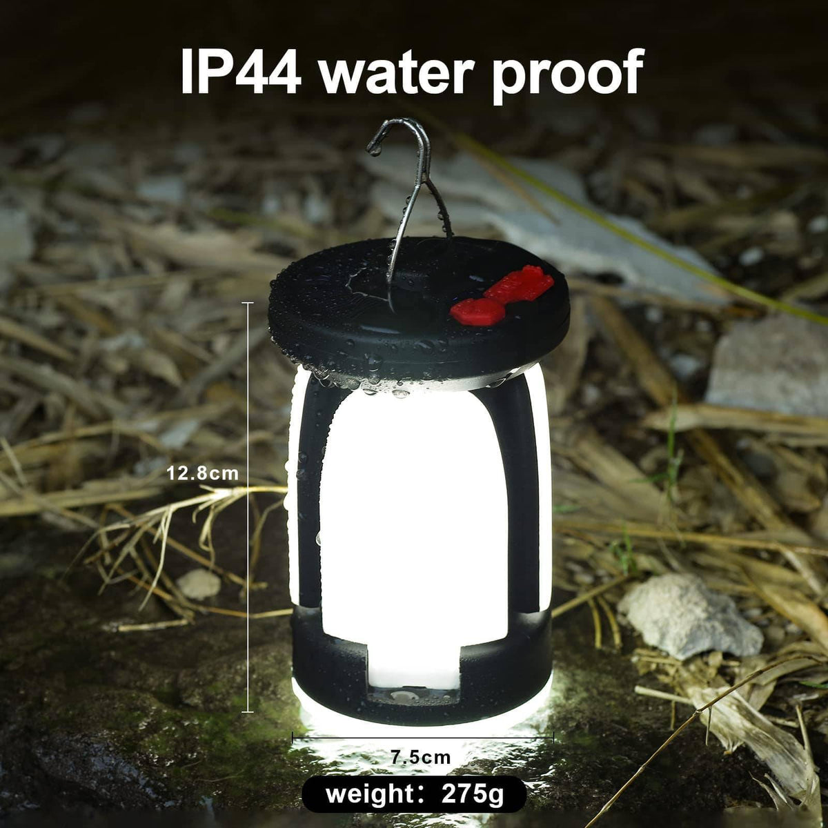 LED Camping Lantern with USB Rechargeable Battery and Solar Option - Lamylie