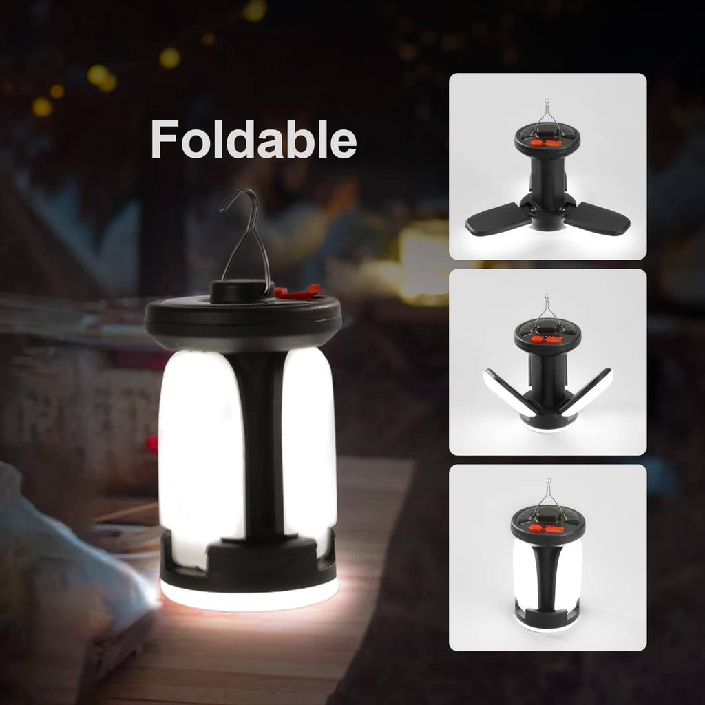 LED Camping Lantern with USB Rechargeable Battery and Solar Option - Lamylie
