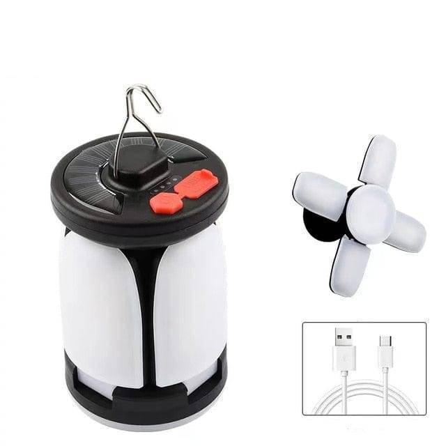 LED Camping Lantern with USB Rechargeable Battery and Solar Option - Lamylie