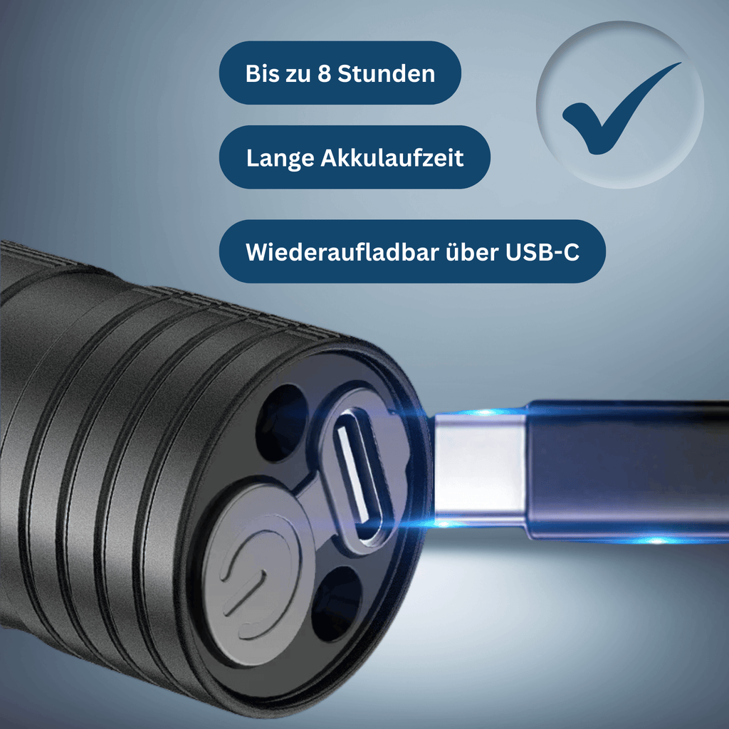 Φακός κεφαλής LED με φόρτιση μέσω USB και αδιάβροχη κατασκευή - Lamylie
