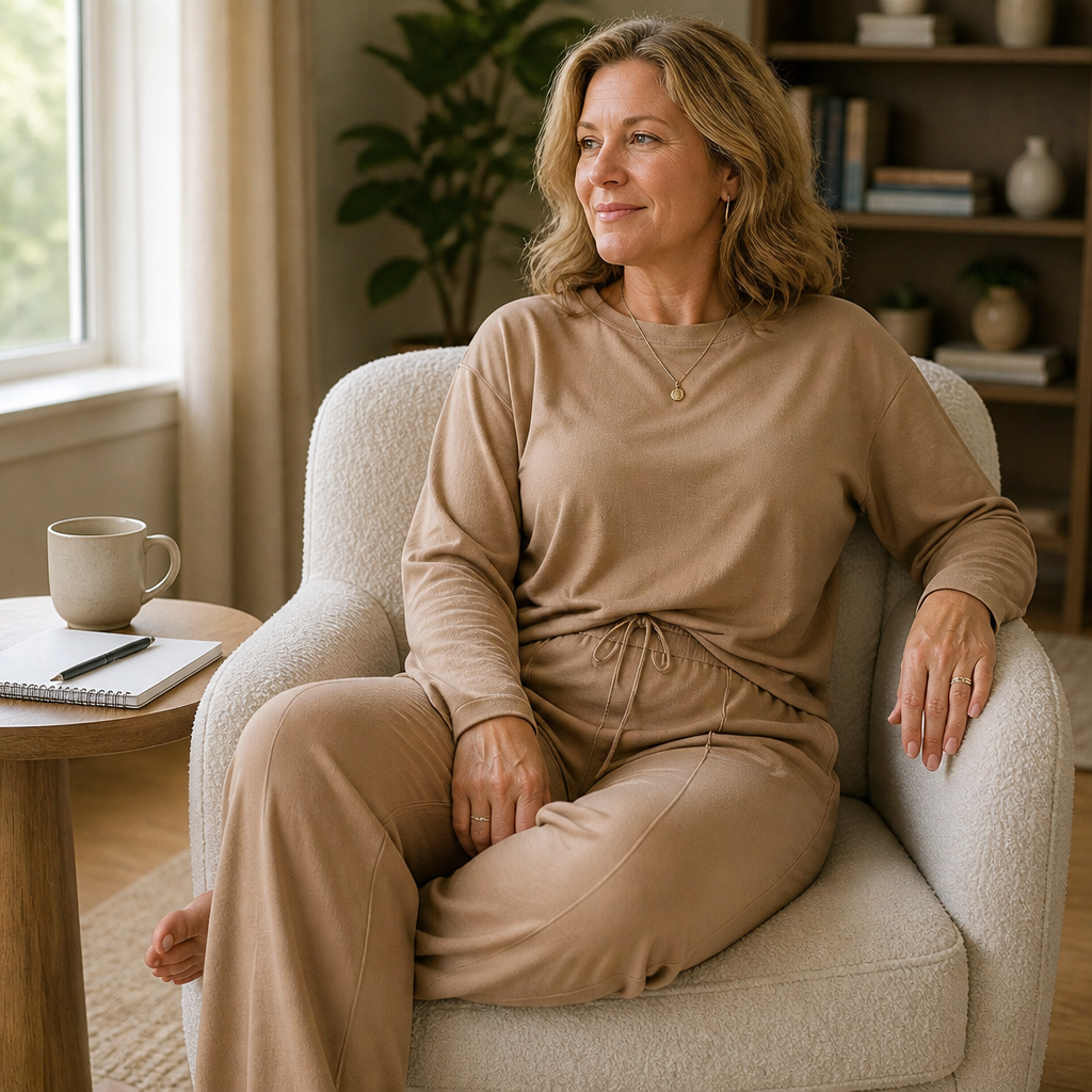 ElysianEase – Relaxed Long Sleeve Top & Wide-Leg Pants Set - Lamylie