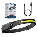 Čelová svítilna s COB LED, nabíjecí baterií USB a pohybovým senzorem - Lamylie