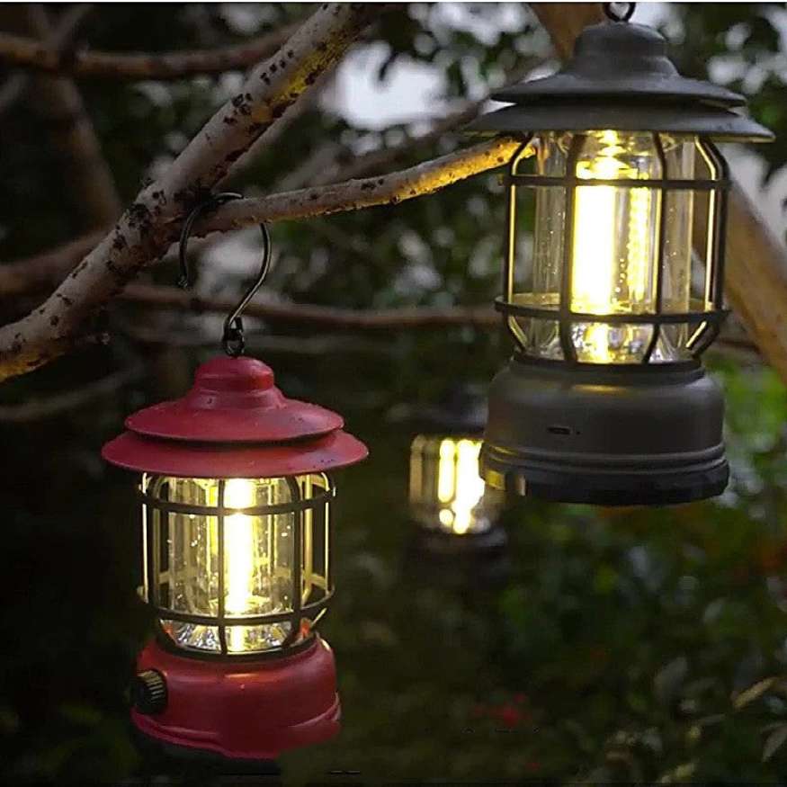 Farol LED regulable de estilo vintage para acampar – Luz recargable - Lamylie