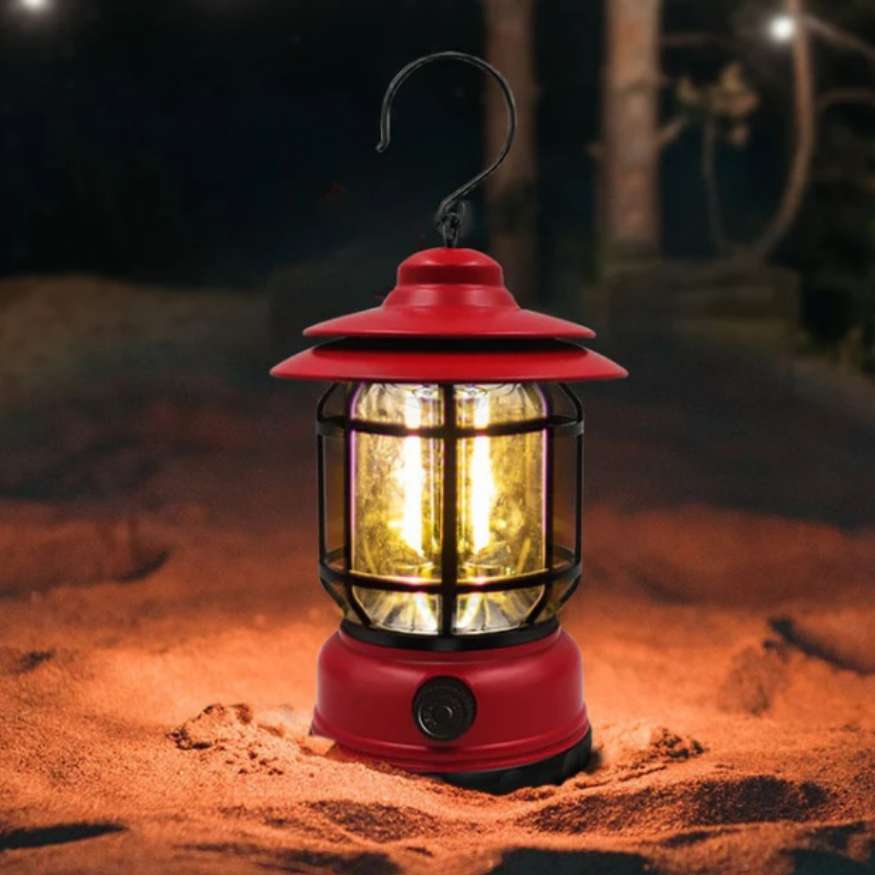 Farol LED regulable de estilo vintage para acampar – Luz recargable - Lamylie