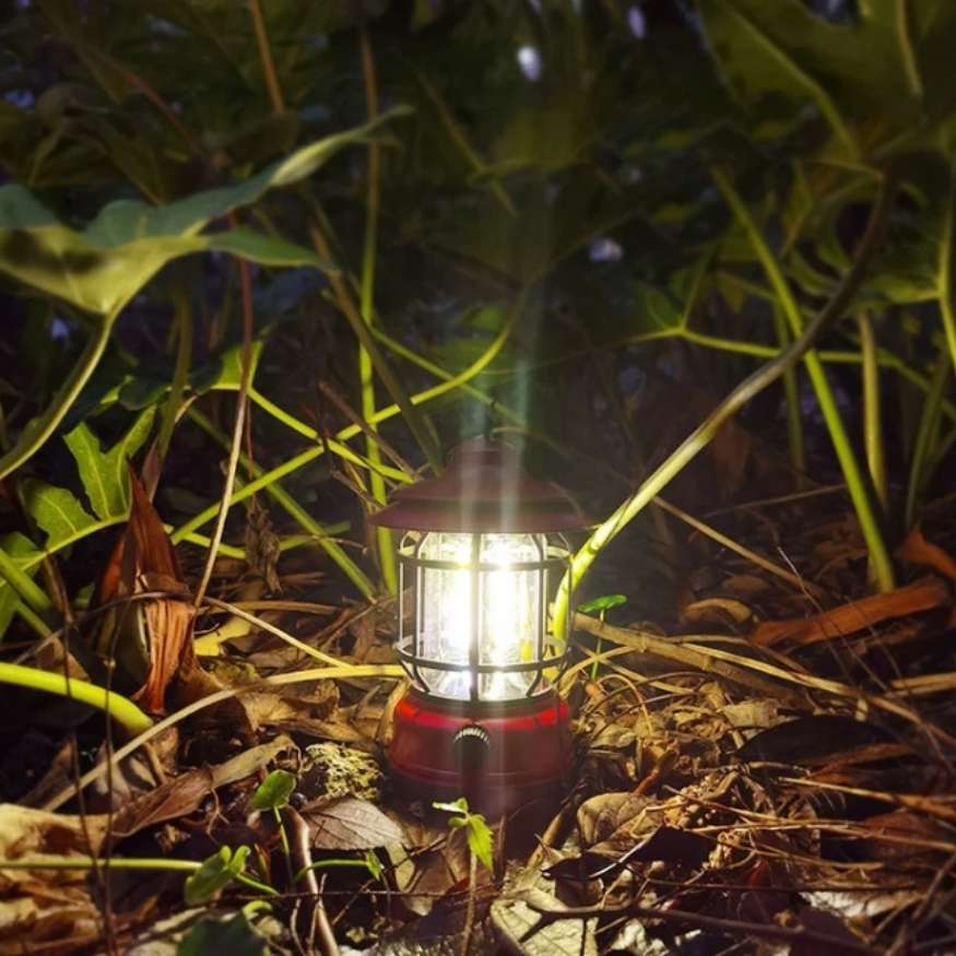 Farol LED regulable de estilo vintage para acampar – Luz recargable - Lamylie