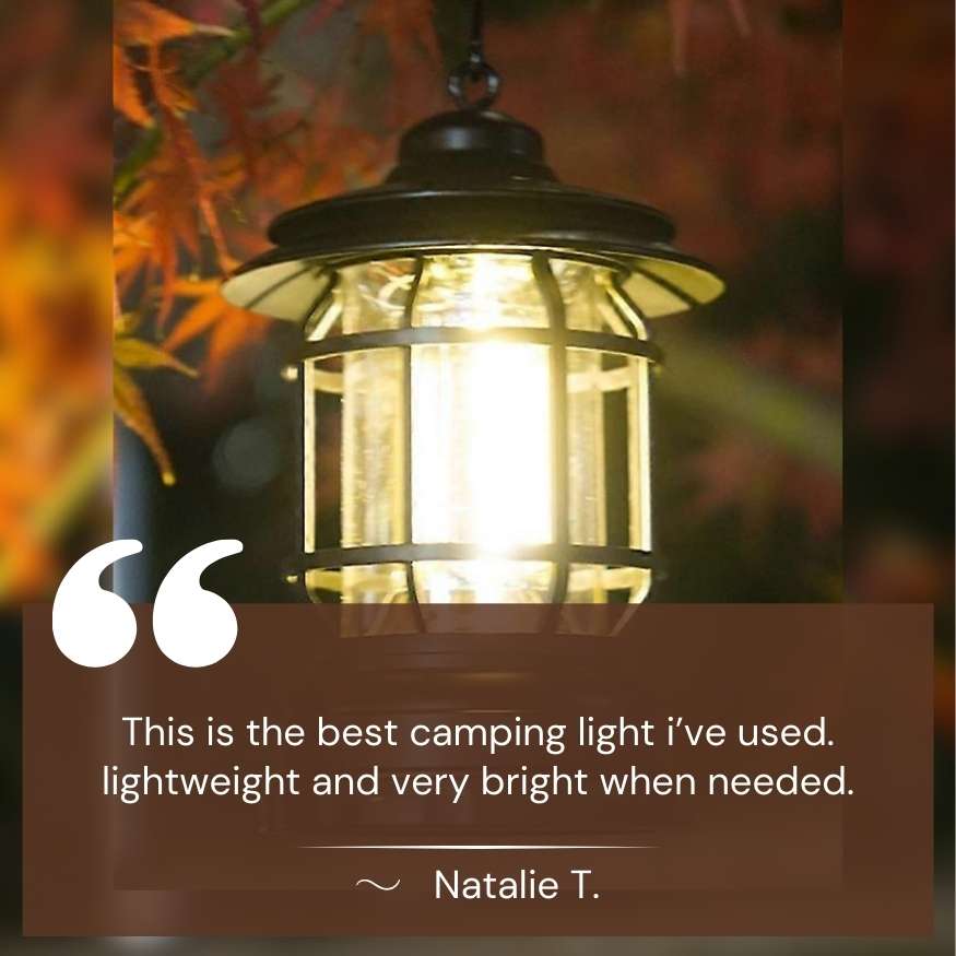 Farol LED regulable de estilo vintage para acampar – Luz recargable - Lamylie
