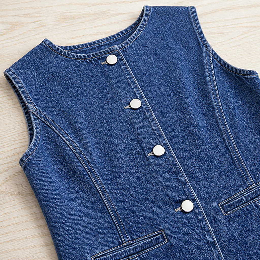 MarzaBelle – Ensemble coordonné Lamylie composé d’un haut en denim sans manches ajusté et d’un short