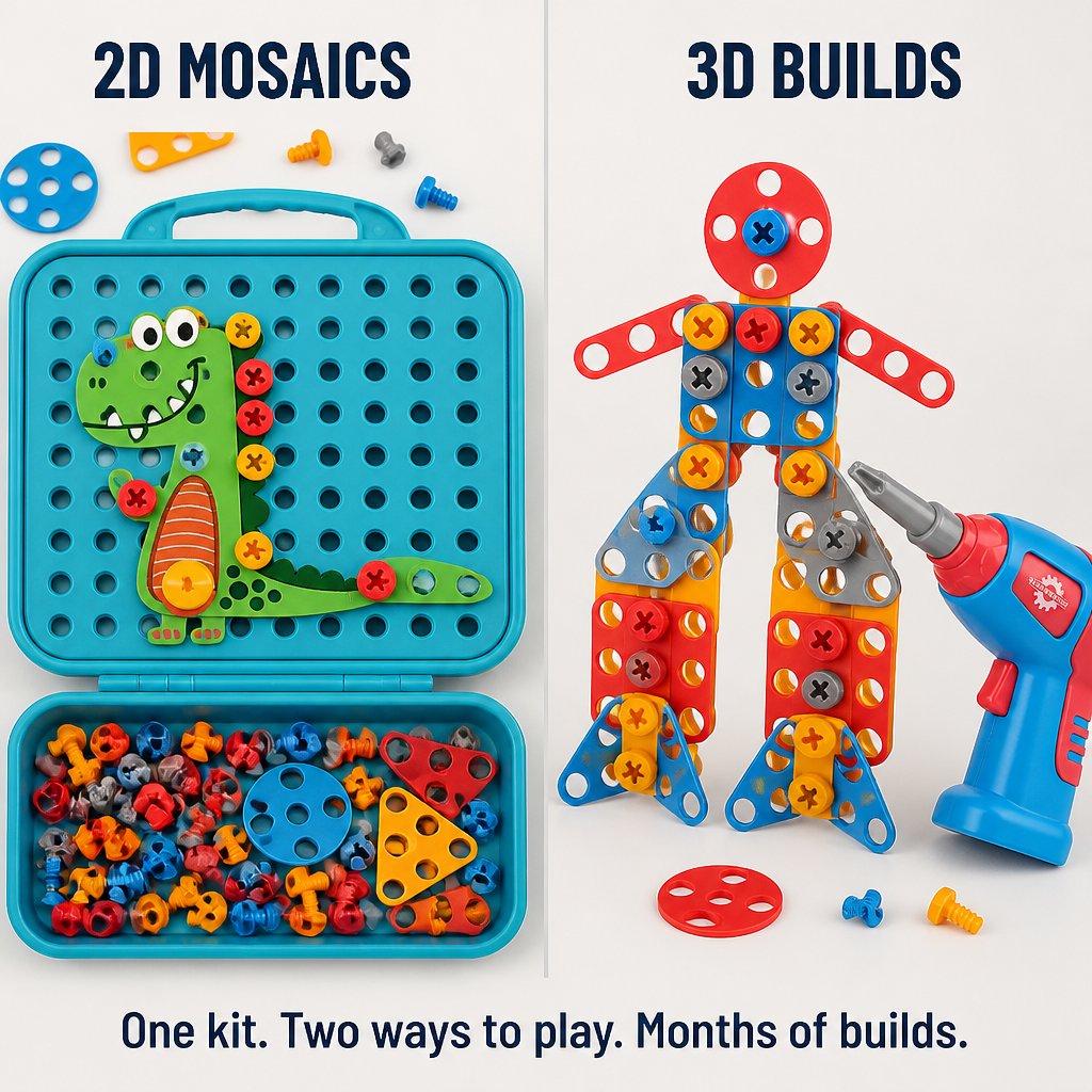 BrightBuilds — Swap Screen Time for 211 Pieces and a Real Working Drill - Lamylie