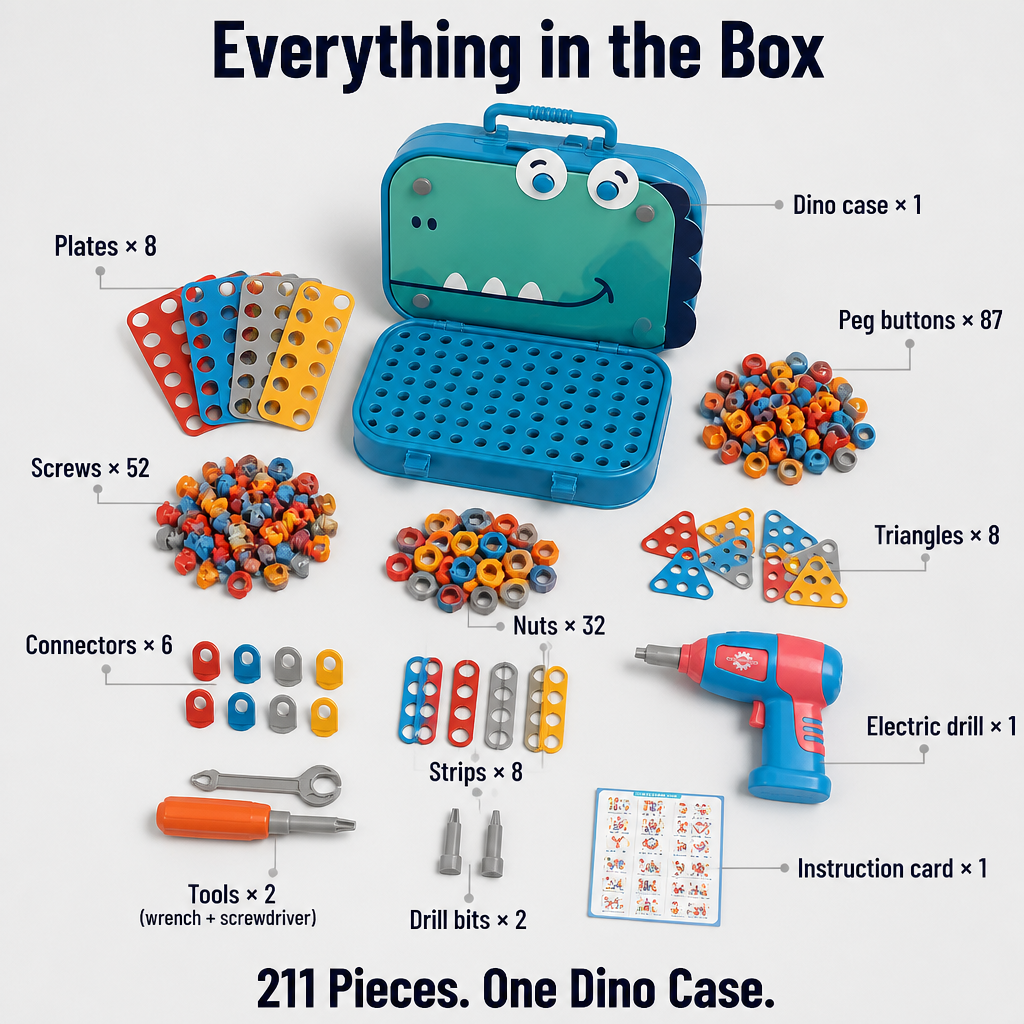 BrightBuilds — Swap Screen Time for 211 Pieces and a Real Working Drill - Lamylie
