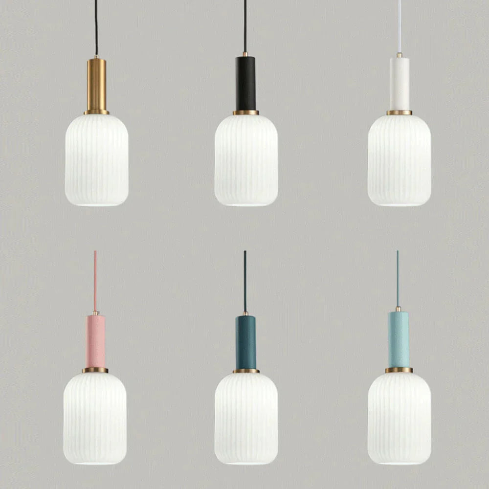 CLYDE Modern Pendant Lamp with Colored Glass Shade | Scandinavian Design for Living Room & Dining Room | E27 Socket - Lamylie