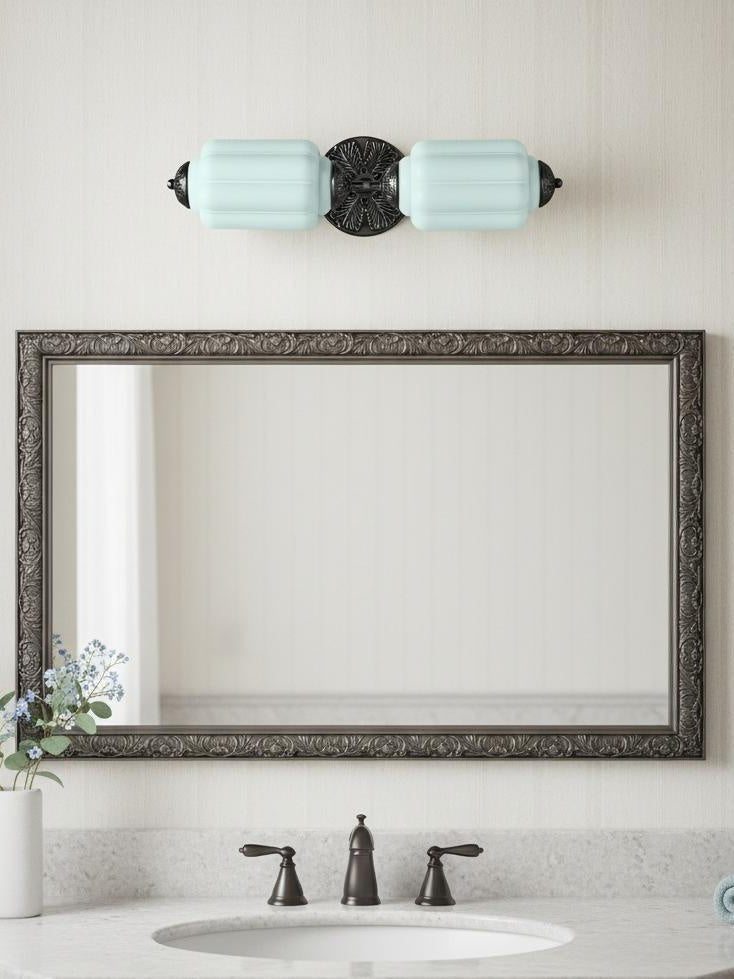 Vintage Glass Wall Lamp Horizontal Model Eloise Light Source for Living Room and Hallway - Lamylie
