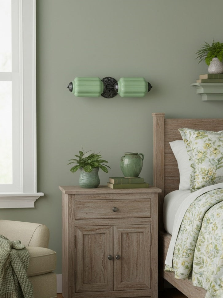 Vintage Glass Wall Lamp Horizontal Model Eloise Light Source for Living Room and Hallway - Lamylie