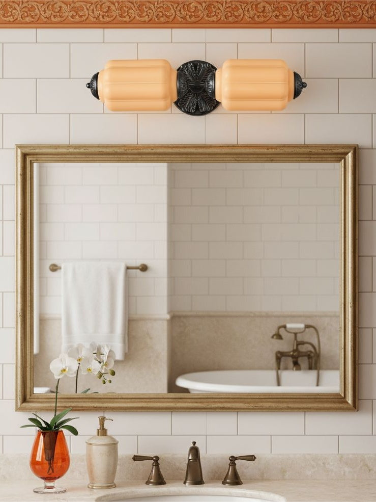 Vintage Glass Wall Lamp Horizontal Model Eloise Light Source for Living Room and Hallway - Lamylie
